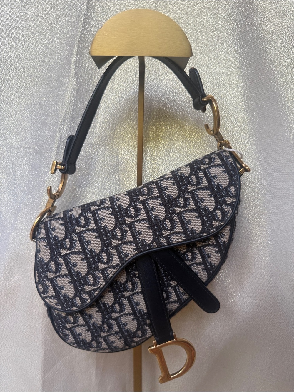 Christian Dior Oblique Jacquard Saddle Mini Small Handbag